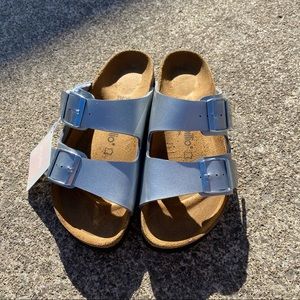 Arizona Metallic Silver Birkenstocks